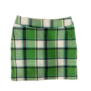 Loudmouth Golf Ladies Plaid Skirt Women's Size‎ 0 Green White Black